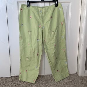Embroidered capris